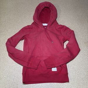 Ruehl 925 Hoodie Womens Small Red Heavyweight Sweatshirt Drawstring Pullover H1